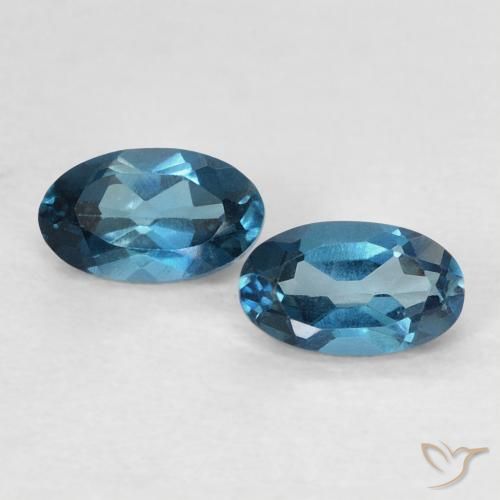 0.64ctw Naturel Bleu Londres Topaze, ovale, VVS