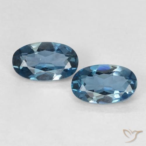 0.59ctw Naturel Bleu Londres Topaze, ovale, VVS