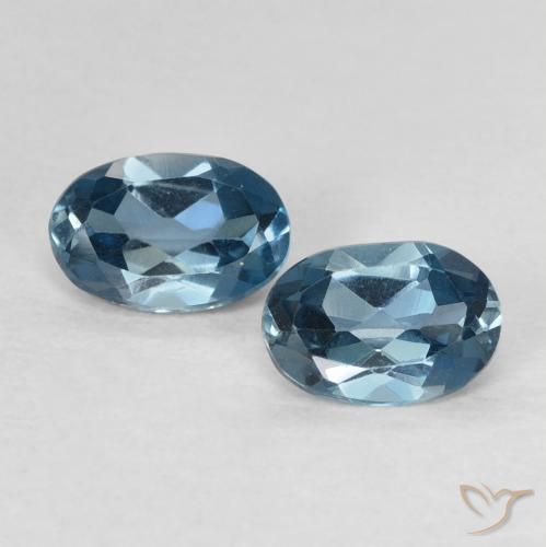 1.08ctw Naturel Bleu Londres Topaze, ovale, VVS