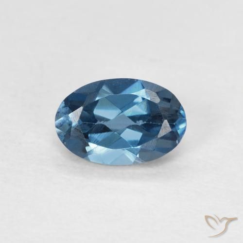 Topaze Bleu Londres naturelle ovale, 0.62 ct, VS