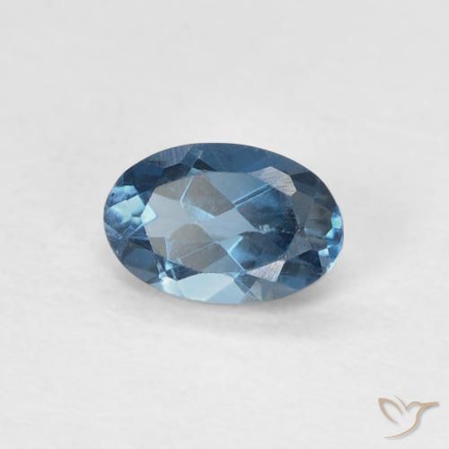 Topaze Bleu Londres naturelle ovale, 0.62 ct, VS