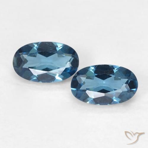 0.61ctw Naturel Bleu Londres Topaze, ovale, VVS