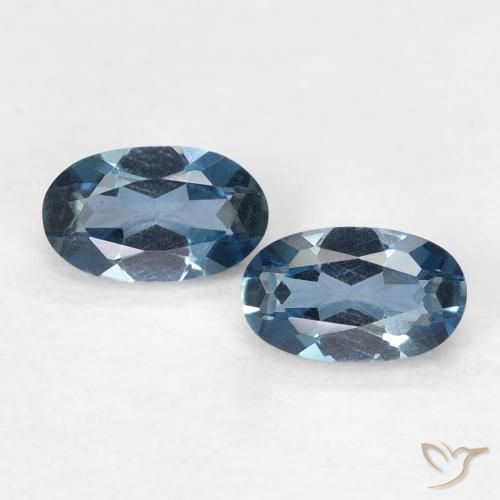 0.58ctw Naturel Bleu Londres Topaze, ovale, VVS