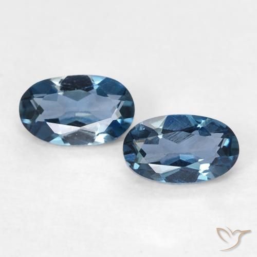 0.59ctw Naturel Bleu Londres Topaze, ovale, VVS