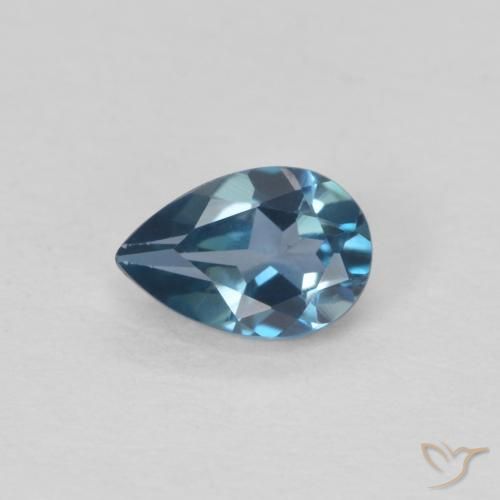 Topaze bleue naturelle en forme de poire, 0,55 ct, VVS-VS