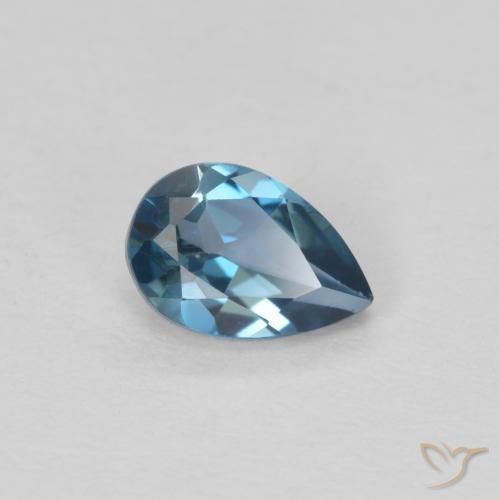 Topaze bleue naturelle en forme de poire, 0,55 ct, VVS-VS
