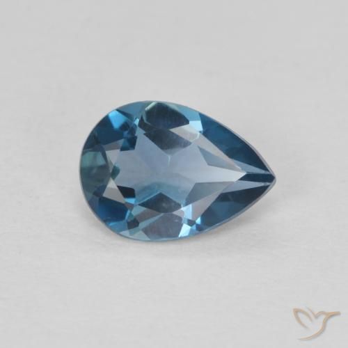 Topaze Bleu Londres naturelle En forme de poire, 0.75 ct, VVS-VS