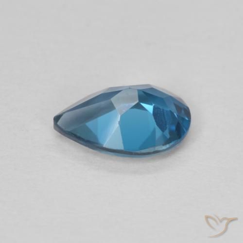 Topaze Bleu Londres naturelle En forme de poire, 0.75 ct, VVS-VS