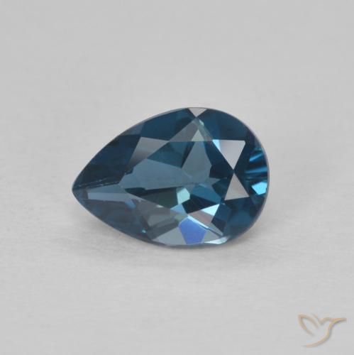 Topaze Bleu Londres naturelle En forme de poire, 0.86 ct, VVS-VS