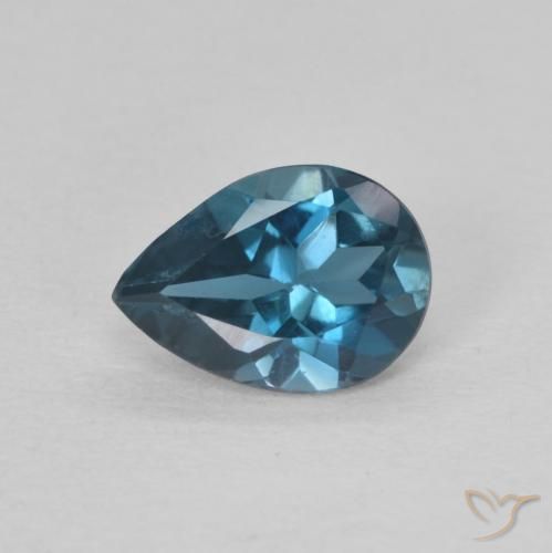 0.78ct Naturel Bleu Londres Topaze, En forme de poire, VS