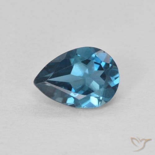 0.82ct Naturel Bleu Londres Topaze, En forme de poire, VS