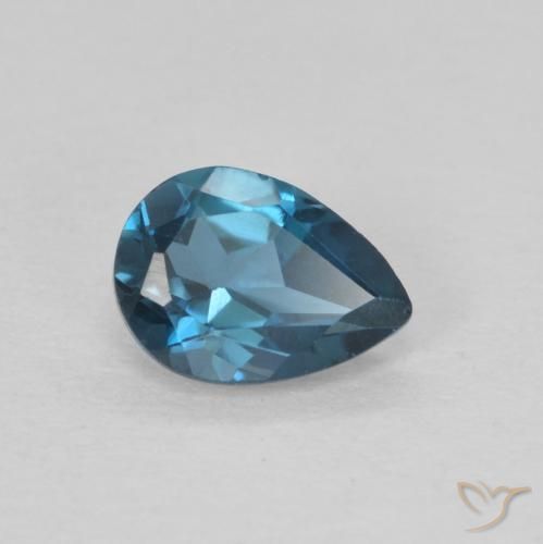 Topaze Bleu Londres naturelle En forme de poire, 0.82 ct, VS