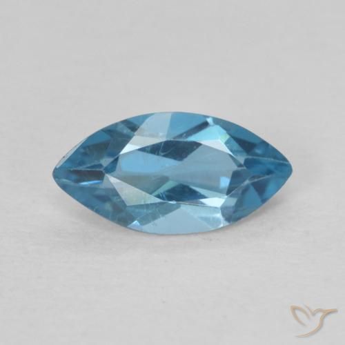 Topaze Bleu Londres naturelle Marquise, 0.65 ct, VS