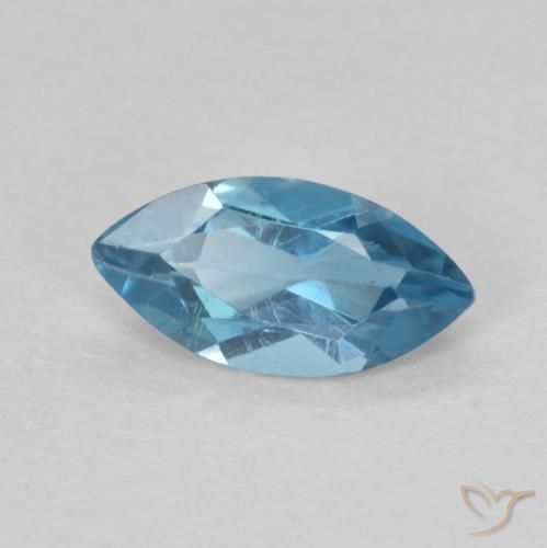Topaze Bleu Londres naturelle Marquise, 0.65 ct, VS