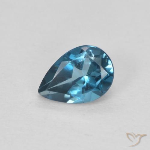 Topaze Bleu Londres naturelle En forme de poire, 0.56 ct, VS