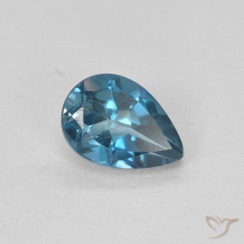 Topaze Bleu Londres naturelle En forme de poire, 0.56 ct, VS