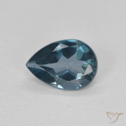 Topaze Bleu Londres naturelle En forme de poire, 0.76 ct, VS