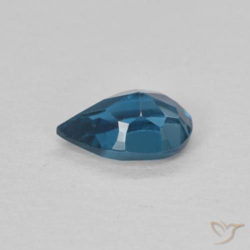 Topaze Bleu Londres naturelle En forme de poire, 0.55 ct, VVS