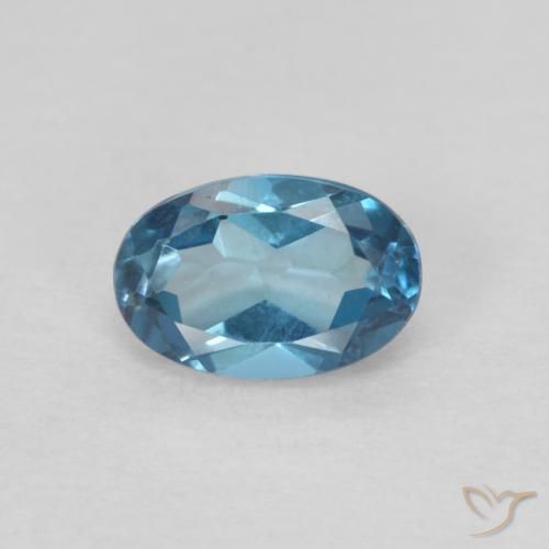 0.64ct Naturel Bleu Londres Topaze, ovale, VVS