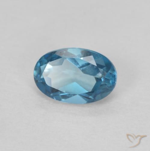 Topaze Bleu Londres naturelle ovale, 0.64 ct, VVS