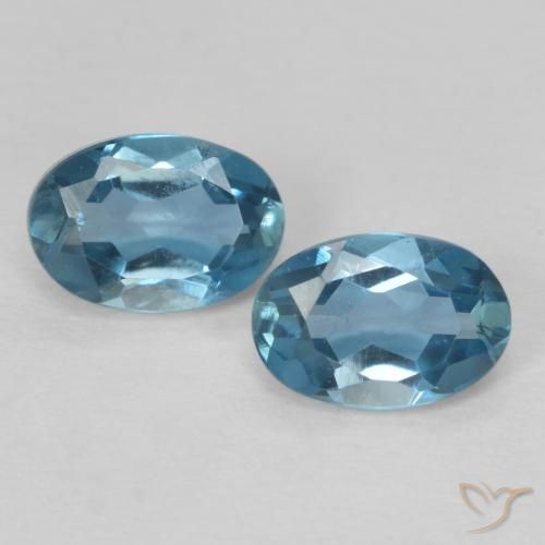 1.17ctw Naturel Bleu Londres Topaze, ovale, VVS-VS