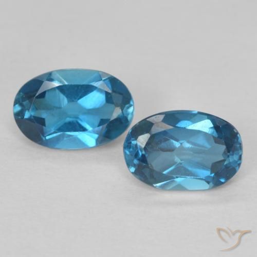 1.14ctw Naturel Bleu Londres Topaze, ovale, VVS-VS