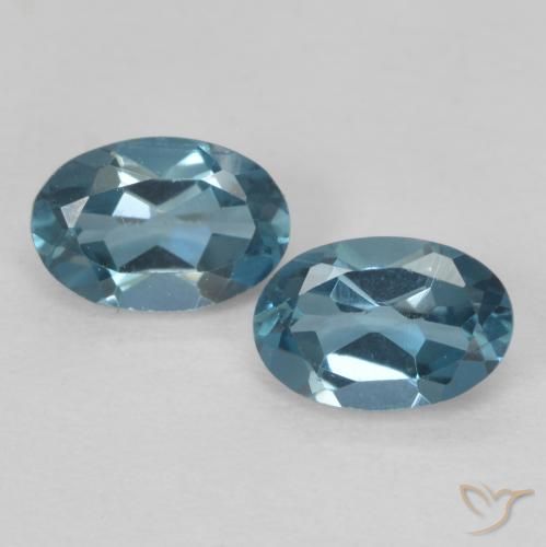 1.18ctw Naturel Bleu Londres Topaze, ovale, VVS-VS