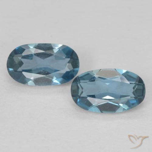 0.57ctw Naturel Bleu Londres Topaze, ovale, VVS-VS