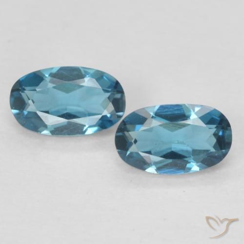 0.58ctw Naturel Bleu Londres Topaze, ovale, VVS-VS