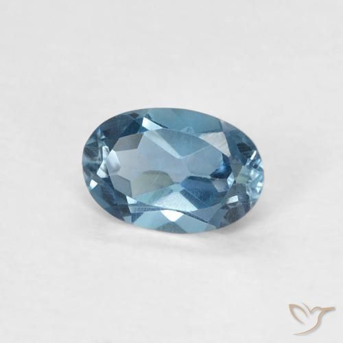 Topaze Bleu Londres naturelle ovale, 0.60 ct, VVS-VS