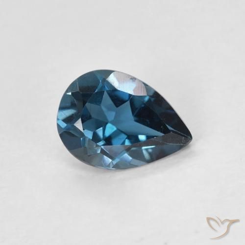 Topaze Bleu Londres naturelle En forme de poire, 0.75 ct, VVS-VS