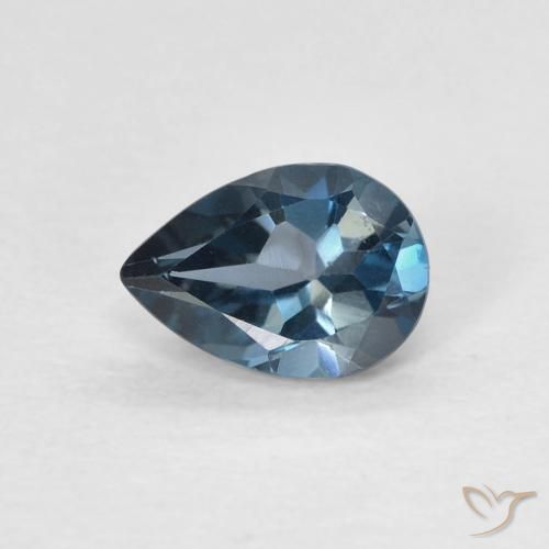 0.81ct Naturel Bleu Londres Topaze, En forme de poire, VVS-VS