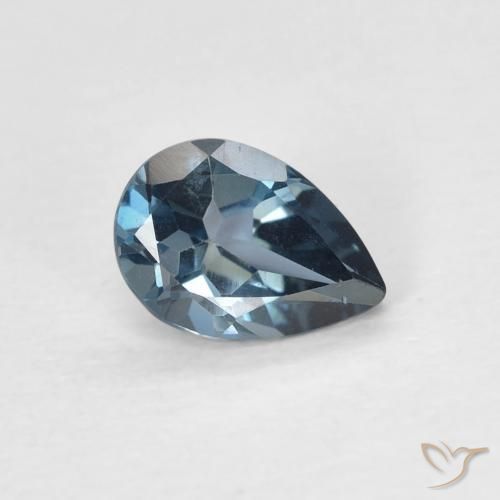 Topaze Bleu Londres naturelle En forme de poire, 0.81 ct, VVS-VS