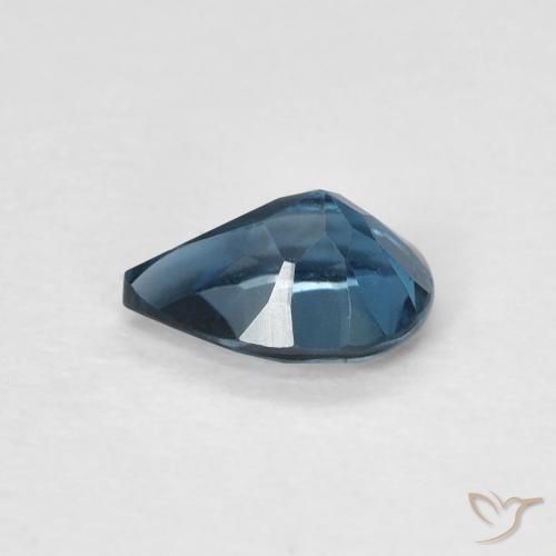 Topaze Bleu Londres naturelle En forme de poire, 0.81 ct, VVS-VS