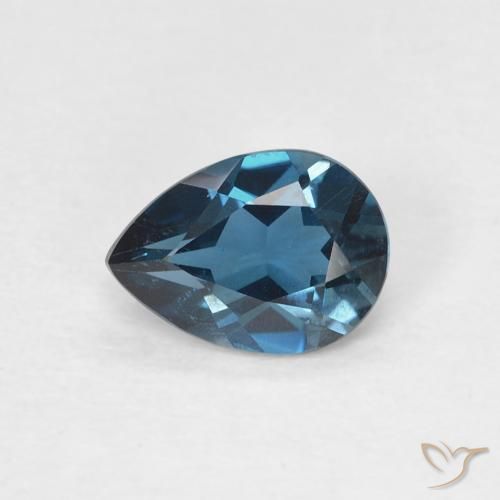 Topaze Bleu Londres naturelle En forme de poire, 0.79 ct, VVS-VS