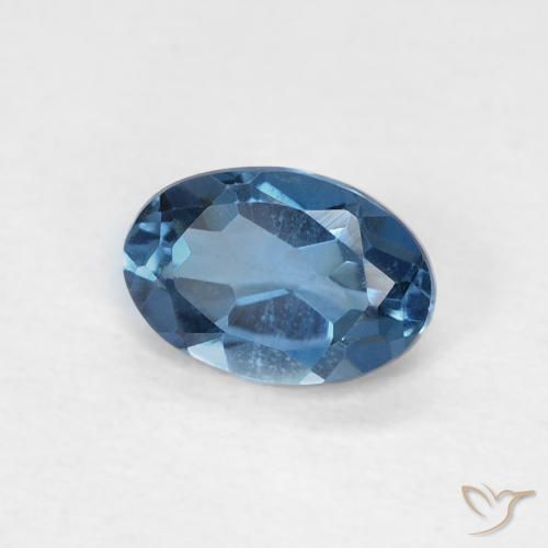 Topaze Bleu Londres naturelle ovale, 0.62 ct, VVS-VS