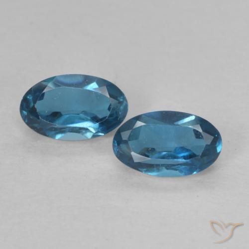0.72ctw Naturel Bleu Londres Topaze, ovale, VVS