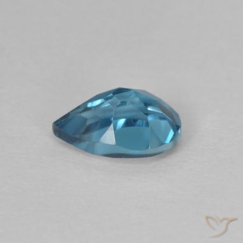 Topaze Bleu Londres naturelle En forme de poire, 0.54 ct, VVS