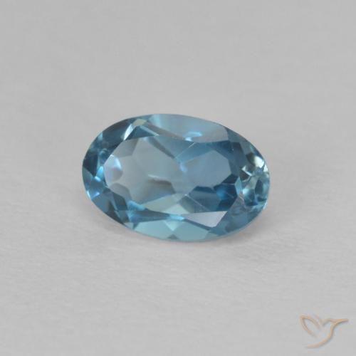 Topaze Bleu Londres naturelle ovale, 0.64 ct, VVS