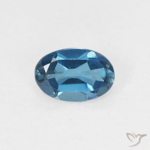 Topaze Bleu Londres naturelle ovale, 0.59 ct, VVS