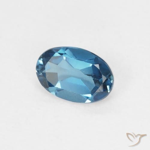 Topaze Bleu Londres naturelle ovale, 0.59 ct, VVS