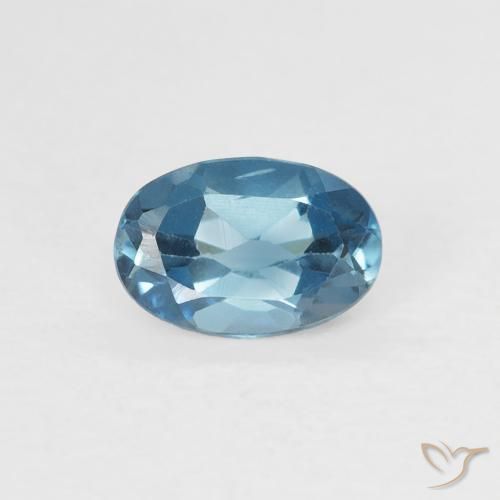 Topaze Bleu Londres naturelle ovale, 0.64 ct, VS
