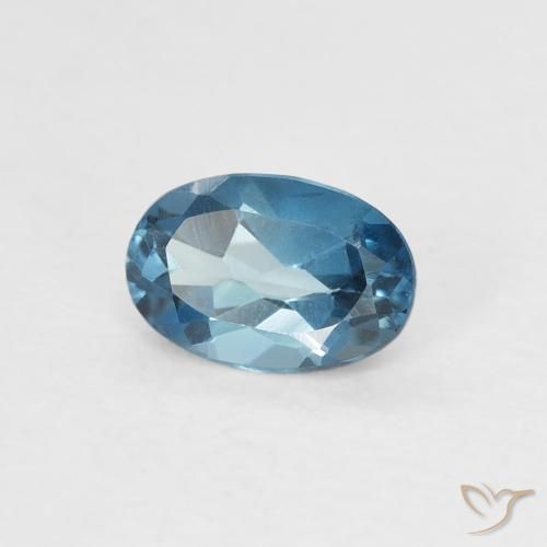 Topaze Bleu Londres naturelle ovale, 0.64 ct, VS