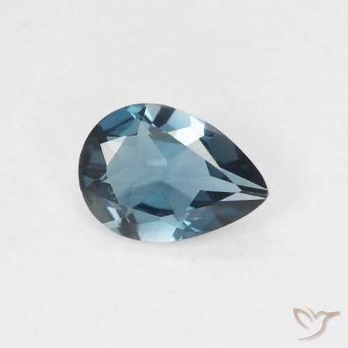 Topaze Bleu Londres naturelle En forme de poire, 0.68 ct, VVS