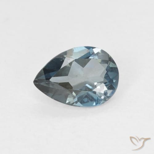 0.64ct Naturel Bleu Londres Topaze, En forme de poire, VVS
