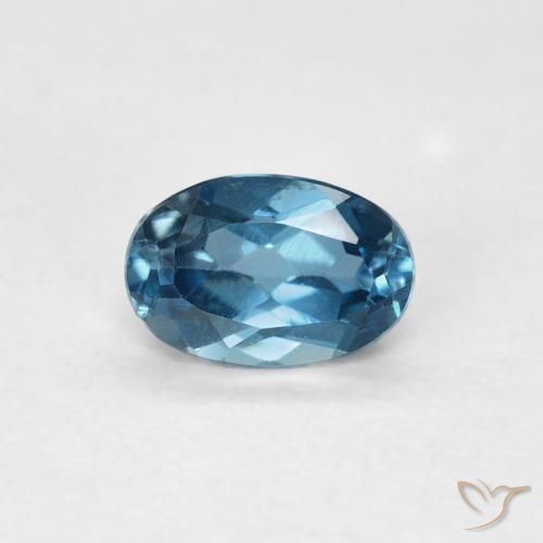 Topaze Bleu Londres naturelle ovale, 0.57 ct, VVS
