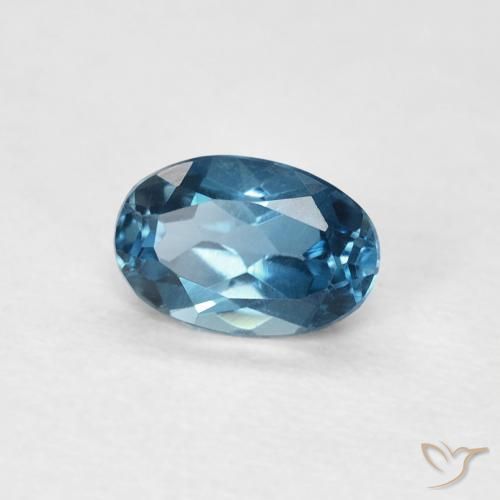 Topaze Bleu Londres naturelle ovale, 0.57 ct, VVS