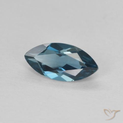 Topaze Bleu Londres naturelle Marquise, 0.72 ct, VVS