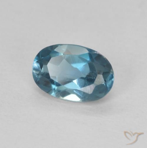 Topaze Bleu Londres naturelle ovale, 0.63 ct, VVS