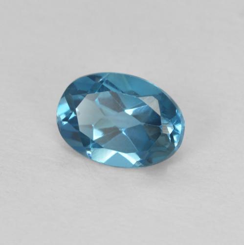 Topaze Bleu Londres naturelle ovale, 0.58 ct, VVS
